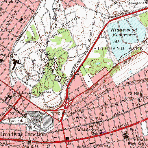 Topographic Map of Glenwood Theatre (historical), NY