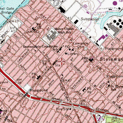 Topographic Map of Grand Theatre (historical), NY