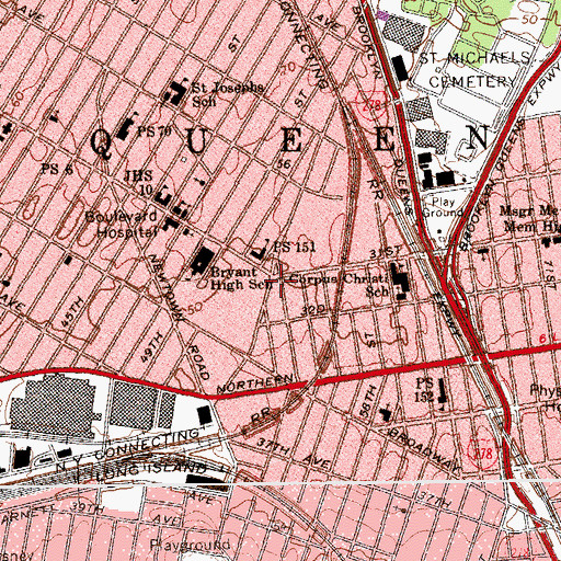 Topographic Map of Hobart Theatre (historical), NY