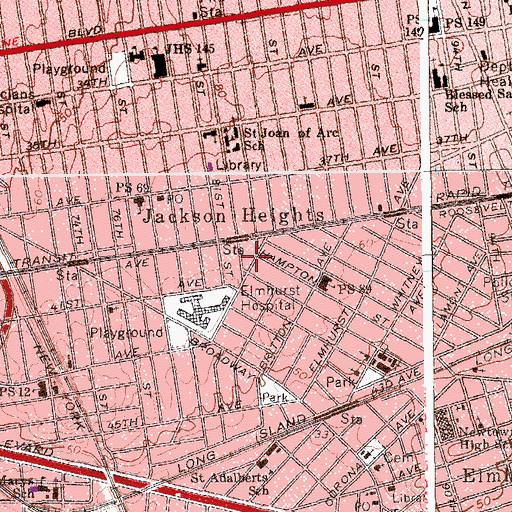 Topographic Map of Jackson Triplex Theatre, NY