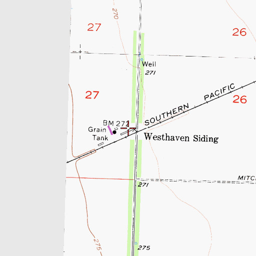 Topographic Map of Westhaven Siding, CA