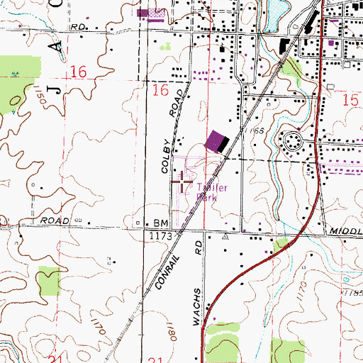 Topographic Map of Pinecrest Mobile Home Park, OH