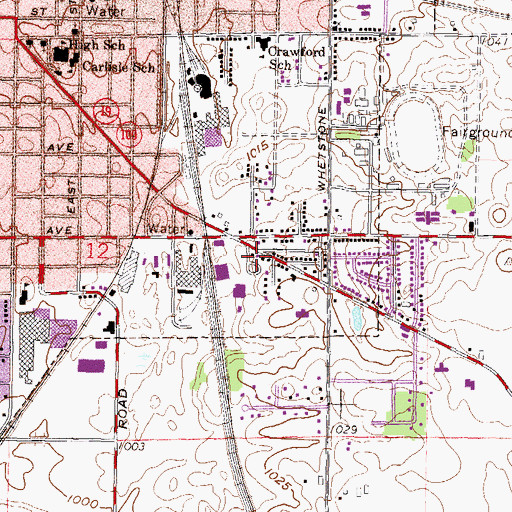 Topographic Map of Maple Grove Park, OH
