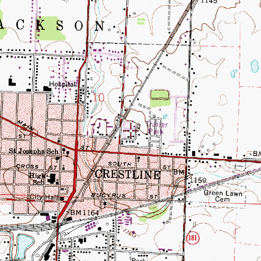 Topographic Map of Mobile Manor Park, OH