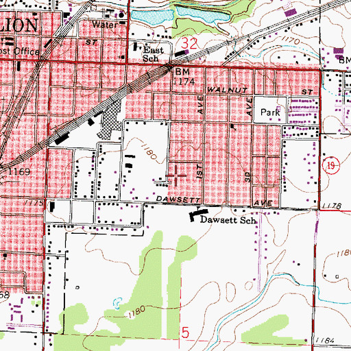 Topographic Map of Weir Mobile Home Park, OH