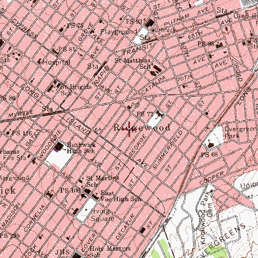 Topographic Map of Iglesia Cristiana, NY