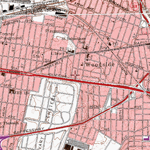 Topographic Map of Iglesia De Dios Ministerial, NY