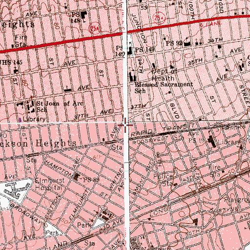 Topographic Map of Iglesia Del Dios Vivo, NY