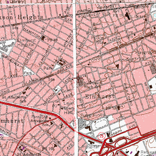 Topographic Map of Iglesia Evangelica Cristo, NY