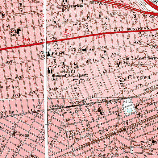 Topographic Map of Iglesia Evangelica Pentecoste, NY