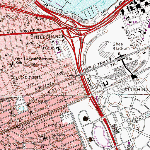 Topographic Map of Iglesia Misionera De Jesus, NY