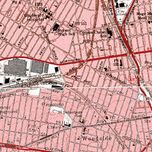 Topographic Map of Iglesia Nueva Vida, NY
