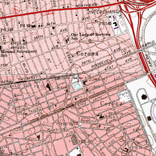 Topographic Map of Iglesia Pentecostal De Jesus, NY