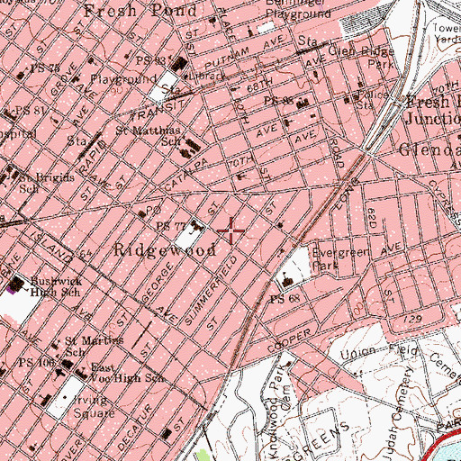 Topographic Map of Iglesia Pentecostal Elim, NY