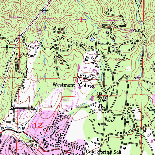Topographic Map of Westmont College, CA