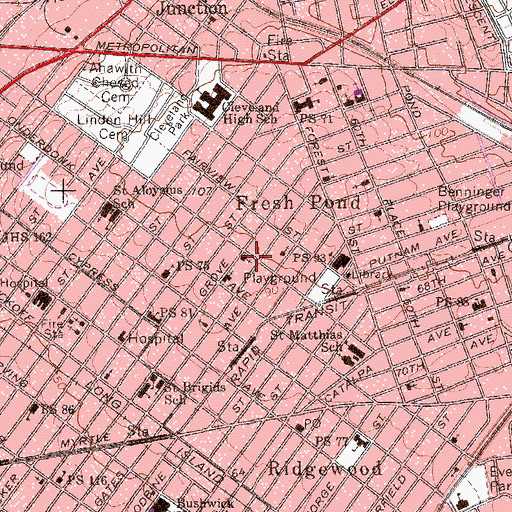 Topographic Map of Iglesia Vision Celestial, NY