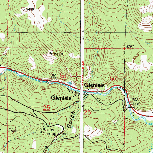 Topographic Map of Baldwin Cemetery, CO