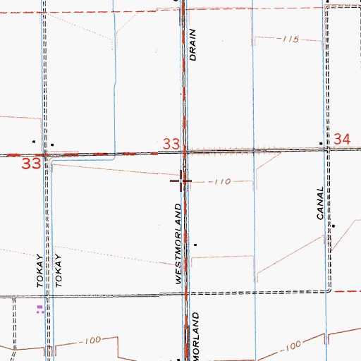 Topographic Map of Westmorland Drain, CA