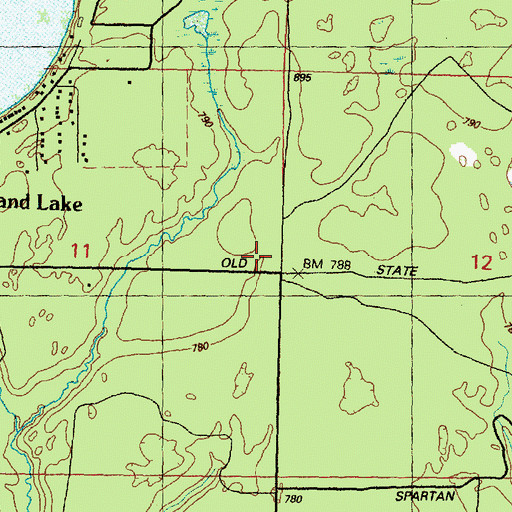 Topographic Map of Ogemaw Post Office (historical), MI
