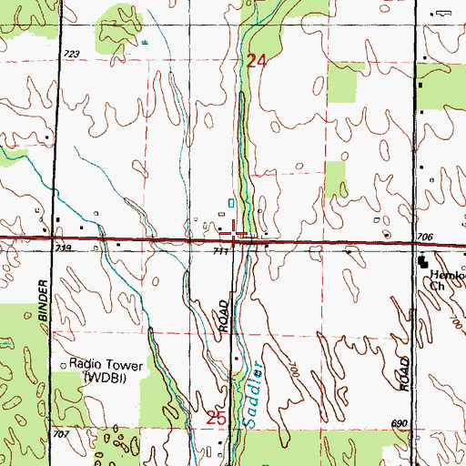 Topographic Map of Edson Post Office (historical), MI