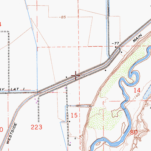 Topographic Map of Westside Main Canal, CA