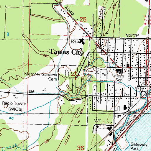 Topographic Map of Immaculate Heart of Mary's Catholic Cemetery, MI
