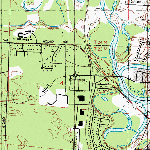 Topographic Map of Sacred Heart Cemetery, MI