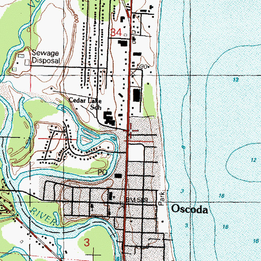 Topographic Map of Green Pack House Historical Marker, MI