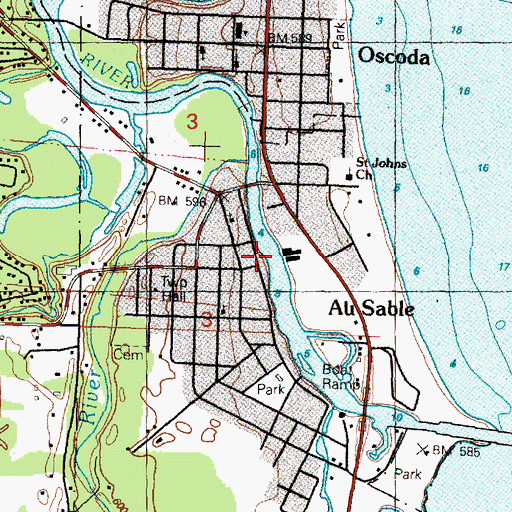 Topographic Map of Lake Chevalier Claim Historical Marker, MI