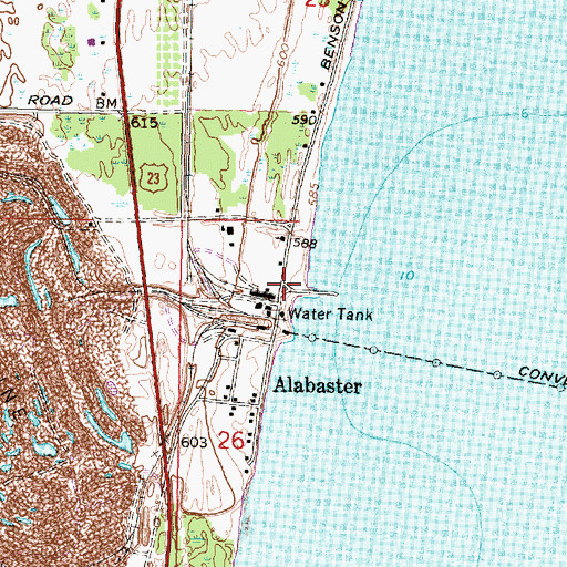 Topographic Map of Alabaster Historical Marker, MI