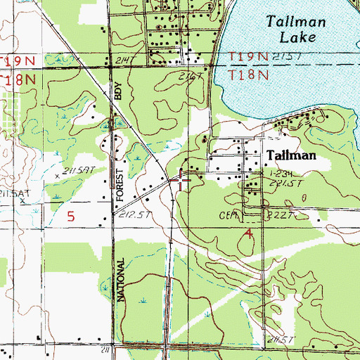 Topographic Map of Tallman Station (historical), MI