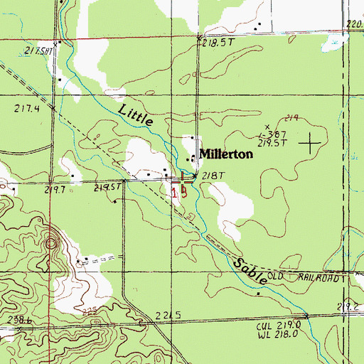 Topographic Map of Millerton Station (historical), MI