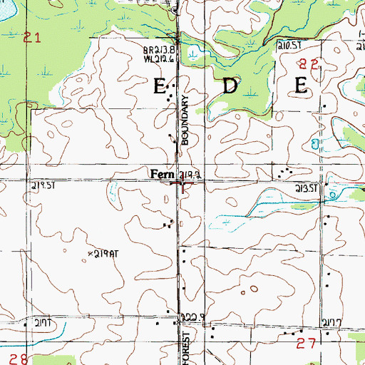 Topographic Map of Fern Station (historical), MI