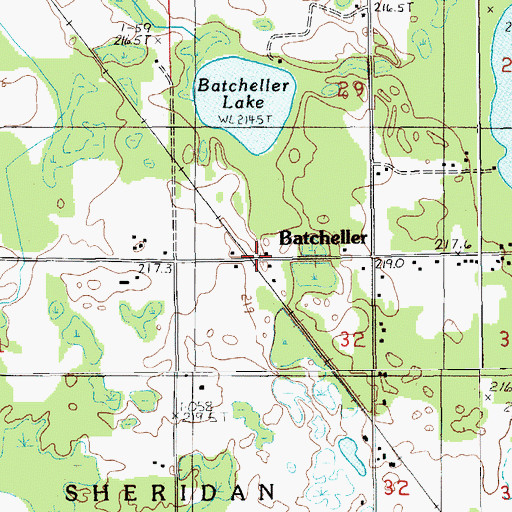 Topographic Map of Batchelor Station (historical), MI