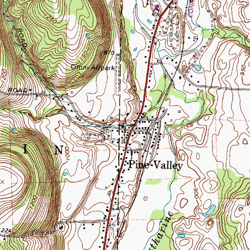 Topographic Map of Pine Valley United Methodist Church, NY