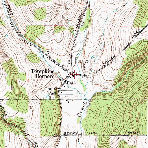 Topographic Map of Catlin United Methodist Church, NY