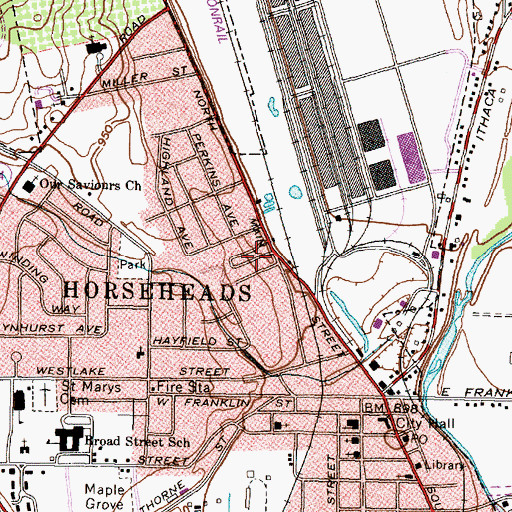 Topographic Map of Pioneer Village, NY