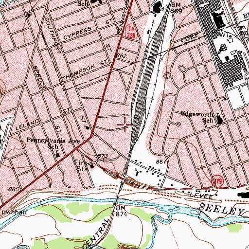 Topographic Map of Green Valley Mobile Home Park, NY