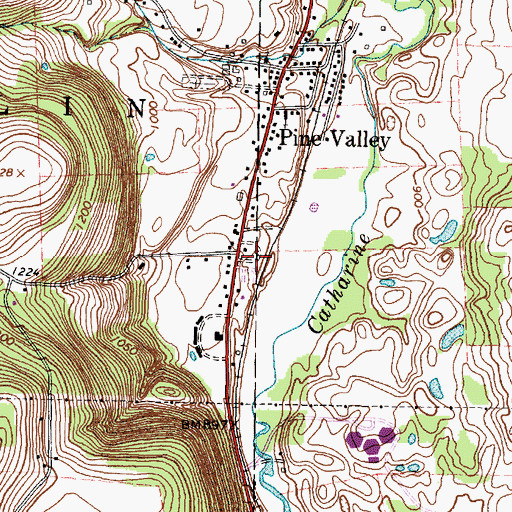 Topographic Map of Pine Valley Mobile Home Park, NY