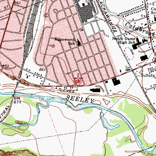 Topographic Map of Brookside Mobile Home Park, NY