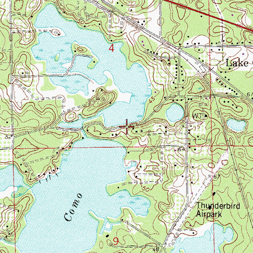 Topographic Map of Pomona Park and Lake Como Volunteer Fire Department Substation, FL