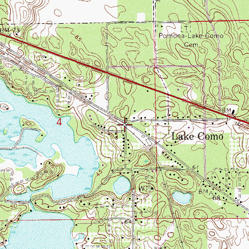 Topographic Map of Lake Como Community Hall, FL