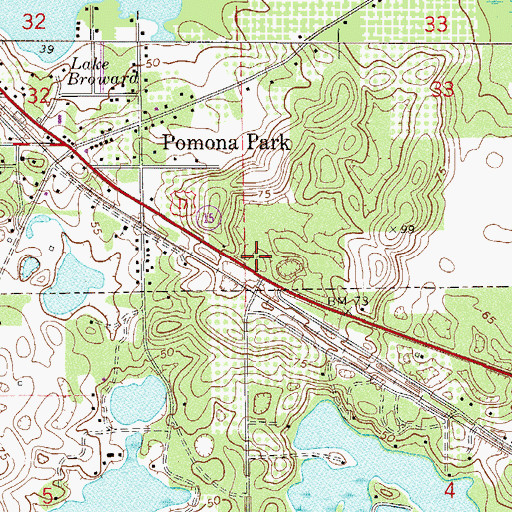 Topographic Map of Como Electric Substation, FL