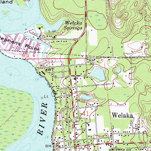 Topographic Map of First Baptist Church, FL