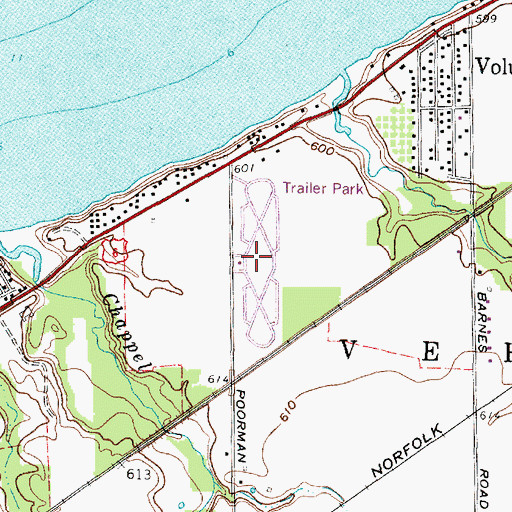 Topographic Map of Harbourtown Mobile Home Community, OH