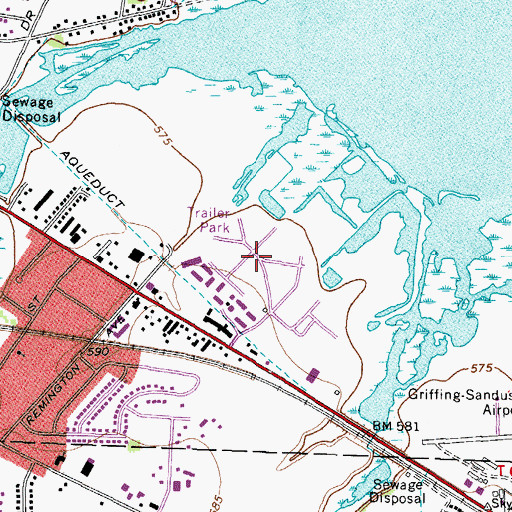 Topographic Map of Bayshore Estates Mobile Home Park, OH