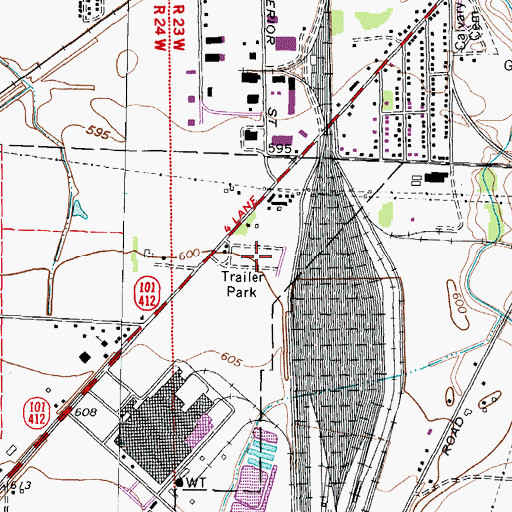 Topographic Map of Greenfield Village Mobile Home Park, OH