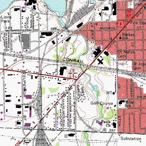 Topographic Map of Hoopers Mobile Home Park, OH
