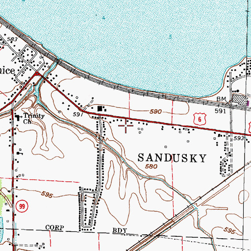 Topographic Map of Anchor Mobile Home Park, OH