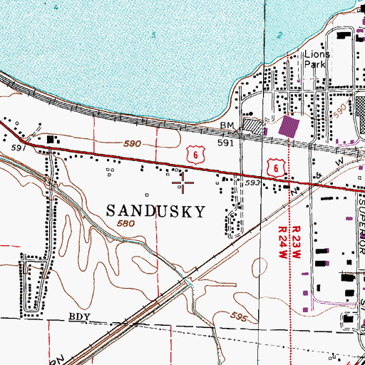 Topographic Map of Baywater Estates, OH